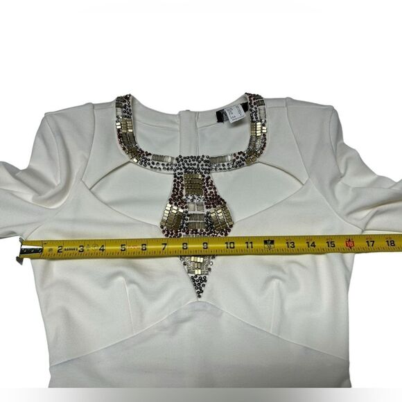 VENUS White Mini Dress with Beaded Detail - Picture 9 of 15